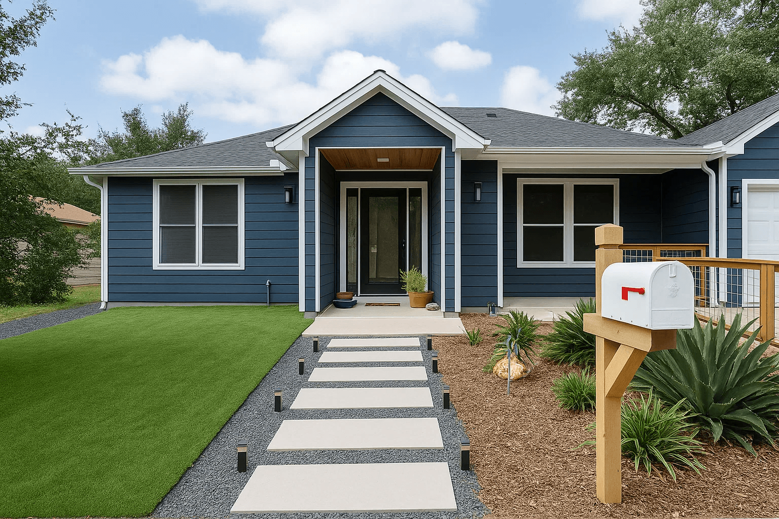 Beautiful home with fresh mailbox